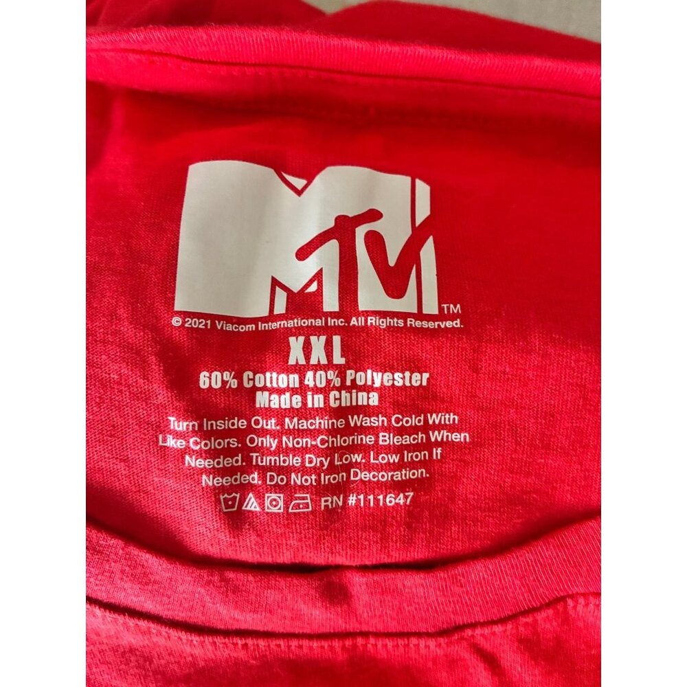MTV Womens Size 2XL Red Christmas Graphic T Shirt Music Television Holiday Tee - Picture 5 of 6